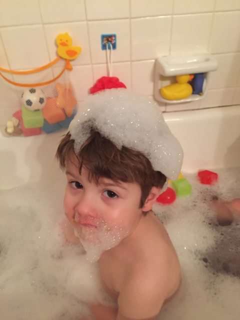 Caleb bubble bath